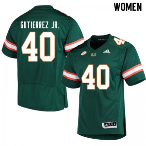 Womens Luis Gutierrez Jr. Green Hurricanes #40 Stitched Jerseys