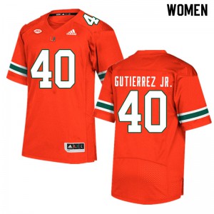 Womens Luis Gutierrez Jr. Orange Miami #40 College Jerseys