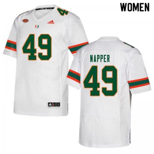 Women Mason Napper White Miami #49 Stitch Jerseys