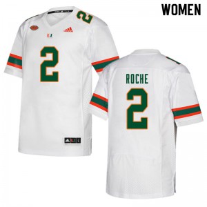 Women's Quincy Roche White Miami #2 Stitch Jerseys