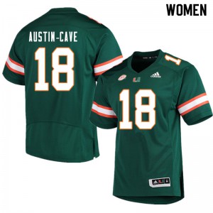 Women Tirek Austin-Cave Green Miami #18 Official Jerseys