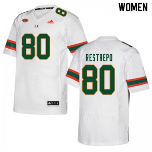 Women Xavier Restrepo White Miami #80 Official Jerseys