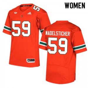Women Alan Nadelsticher Orange Miami #59 Football Jerseys