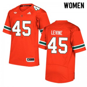 Women Bryan Levine Orange Hurricanes #45 NCAA Jerseys