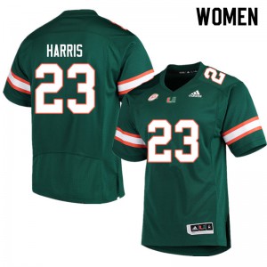 Womens Cam'Ron Harris Green Miami #23 College Jerseys