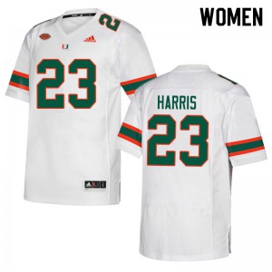 Women Cam'Ron Harris White Hurricanes #23 High School Jersey