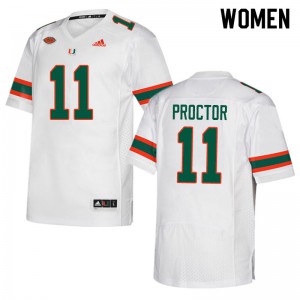 Women Carson Proctor White Miami #11 Stitch Jerseys