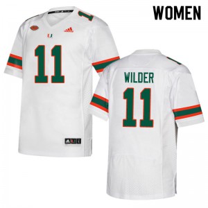 Women's De'Andre Wilder White Miami #11 High School Jersey