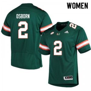 Women's K.J. Osborn Green Miami Hurricanes #2 High School Jersey