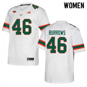 Womens Suleman Burrows White Miami #46 College Jersey