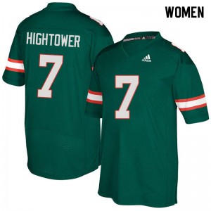 Women's Brian Hightower Green Miami #7 Official Jersey