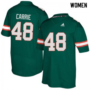 Women's Calvin Carrie Green Hurricanes #48 High School Jerseys