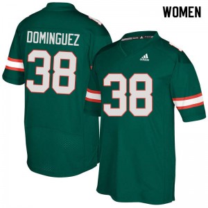 Women's Danny Dominguez Green Miami Hurricanes #38 University Jersey
