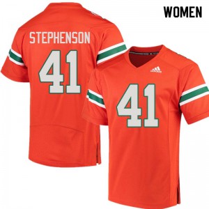 Women's Darian Stephenson Orange Miami Hurricanes #41 NCAA Jerseys