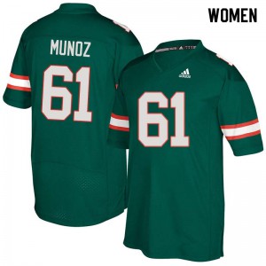 Women Jacob Munoz Green Miami #61 Official Jersey