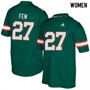 Women's Marshall Few Green Miami #27 Alumni Jerseys