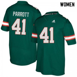 Women Michael Parrott Green Miami Hurricanes #41 Stitched Jersey