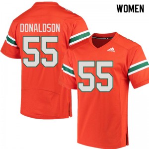 Womens Navaughn Donaldson Orange Hurricanes #55 Player Jersey