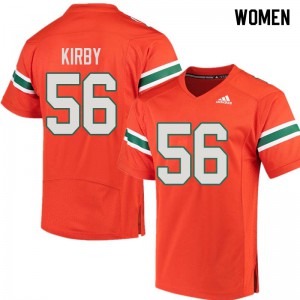 Women Raphael Kirby Orange University of Miami #56 Stitch Jersey