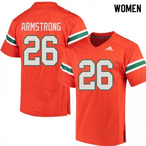 Womens Ray-Ray Armstrong Orange Miami Hurricanes #26 University Jersey
