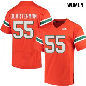 Women Shaquille Quarterman Orange Hurricanes #55 High School Jersey