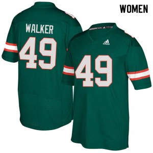 Womens Shawn Walker Green Miami Hurricanes #49 High School Jersey
