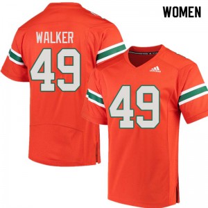 Women's Shawn Walker Orange University of Miami #49 Official Jersey