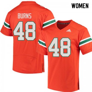 Women Thomas Burns Orange Miami #48 College Jersey