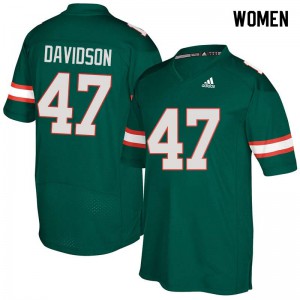 Women's Turner Davidson Green Miami #47 University Jerseys