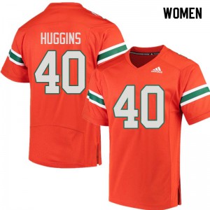 Womens Will Huggins Orange Miami #40 Official Jerseys