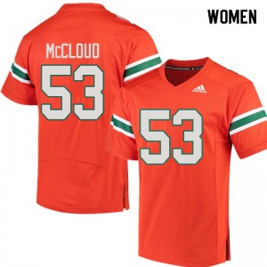 Womens Zach McCloud Orange Miami Hurricanes #53 Alumni Jersey