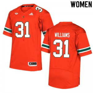 Womens Avantae Williams Orange Hurricanes #31 Official Jersey