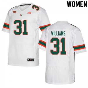 Womens Avantae Williams White Miami #31 Stitch Jersey