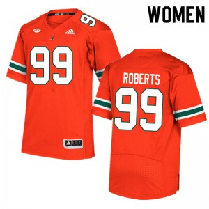 Womens Elijah Roberts Orange Miami #99 University Jersey