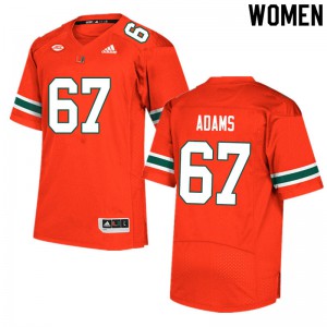 Women's Gavin Adams Orange Miami #67 Player Jerseys