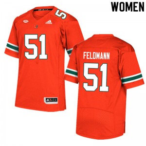 Women Graden Feldmann Orange Miami #51 Alumni Jersey