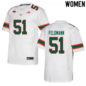 Women Graden Feldmann White University of Miami #51 Player Jersey