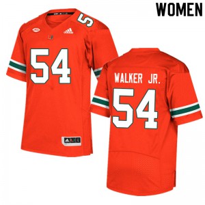 Womens Issiah Walker Jr. Orange Hurricanes #54 High School Jersey