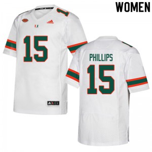 Women's Jaelan Phillips White Miami #15 Official Jerseys