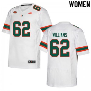 Womens Jarrid Williams White Miami #62 Official Jersey