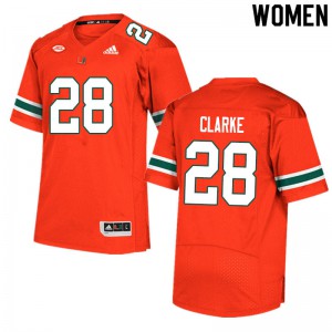 Womens Marcus Clarke Orange Hurricanes #28 Embroidery Jersey