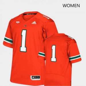 Women Custom Orange Miami Hurricanes #00 Limited High School Jerseys