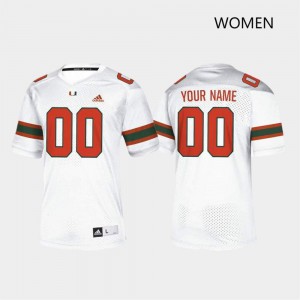 Women's Custom White Miami #00 Limited Stitch Jersey