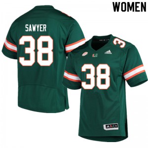 Women Shane Sawyer Green Miami #38 University Jersey
