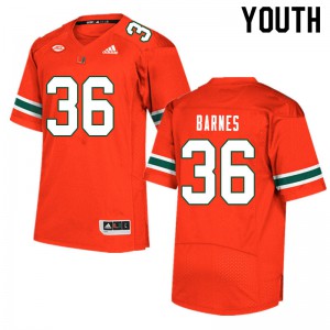 Youth Andrew Barnes Orange Miami #36 University Jersey