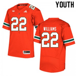 Youth Cameron Williams Orange Hurricanes #22 High School Jerseys