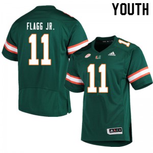 Youth Corey Flagg Jr. Green Miami #11 Football Jerseys