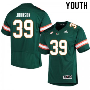 Youth Dante Johnson Green Hurricanes #39 High School Jerseys