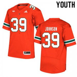 Youth Dante Johnson Orange Miami #39 Player Jerseys