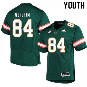 Youth Dazalin Worsham Green Miami #84 Player Jerseys